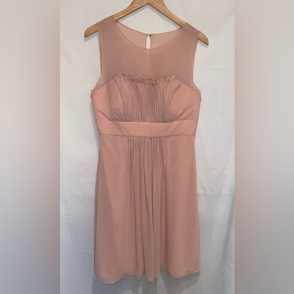 Watters And Watters Formal Chiffon Dress Pink A-line Cocktail‎ Wedding Sz 12
